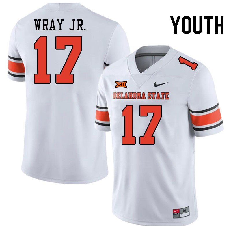 Men #17 Tywon Wray Jr. Oklahoma State Cowboys College Football Jerseys Stitched Sale-White - Click Image to Close